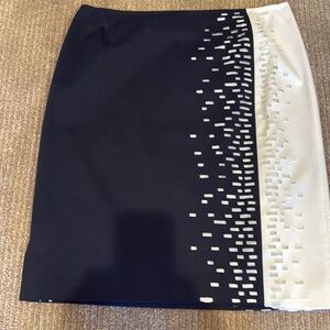 Lafayette 148 Black & White Size 12 Straight Skirt